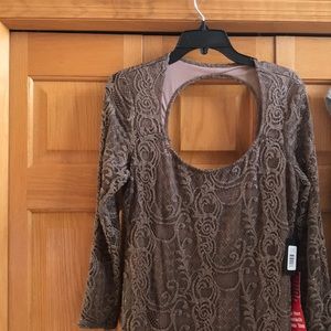 Taupe formal long cruise Size 12 NWT dress
